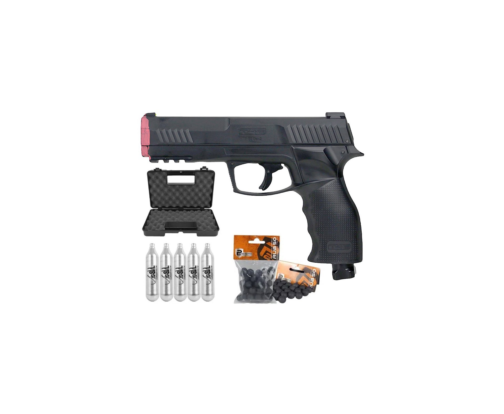 Pistola de Pressão CO2 HDP T4E P320 Defense Cal .50 LTL Umarex + Co2 + Esferas + Maleta Case