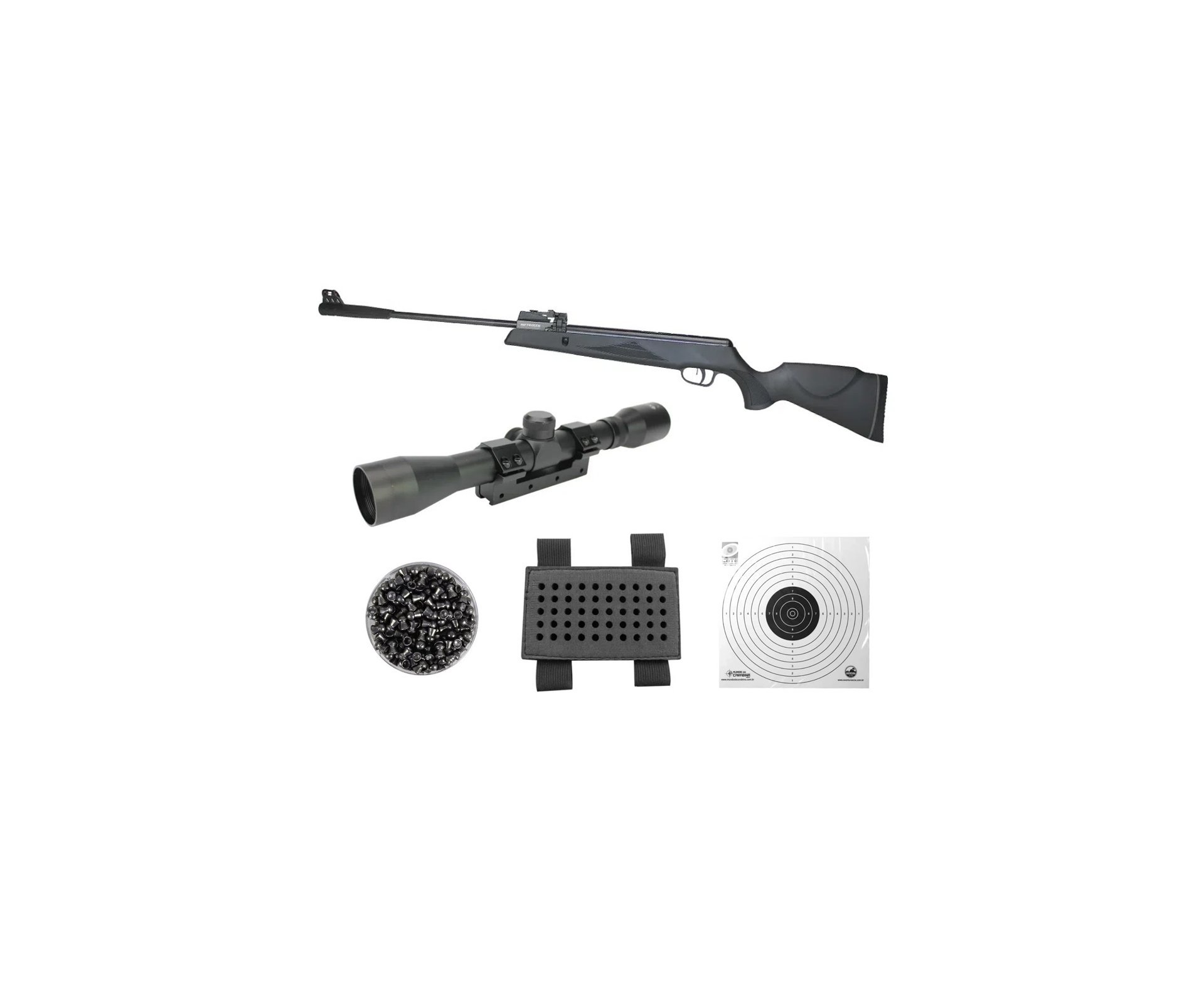 Carabina de Pressão Black Hawk MAG 10X GR1000X 5.5mm - Artemis + Luneta 4x32 + Chumbinho + Alvos + Porta chumbinho