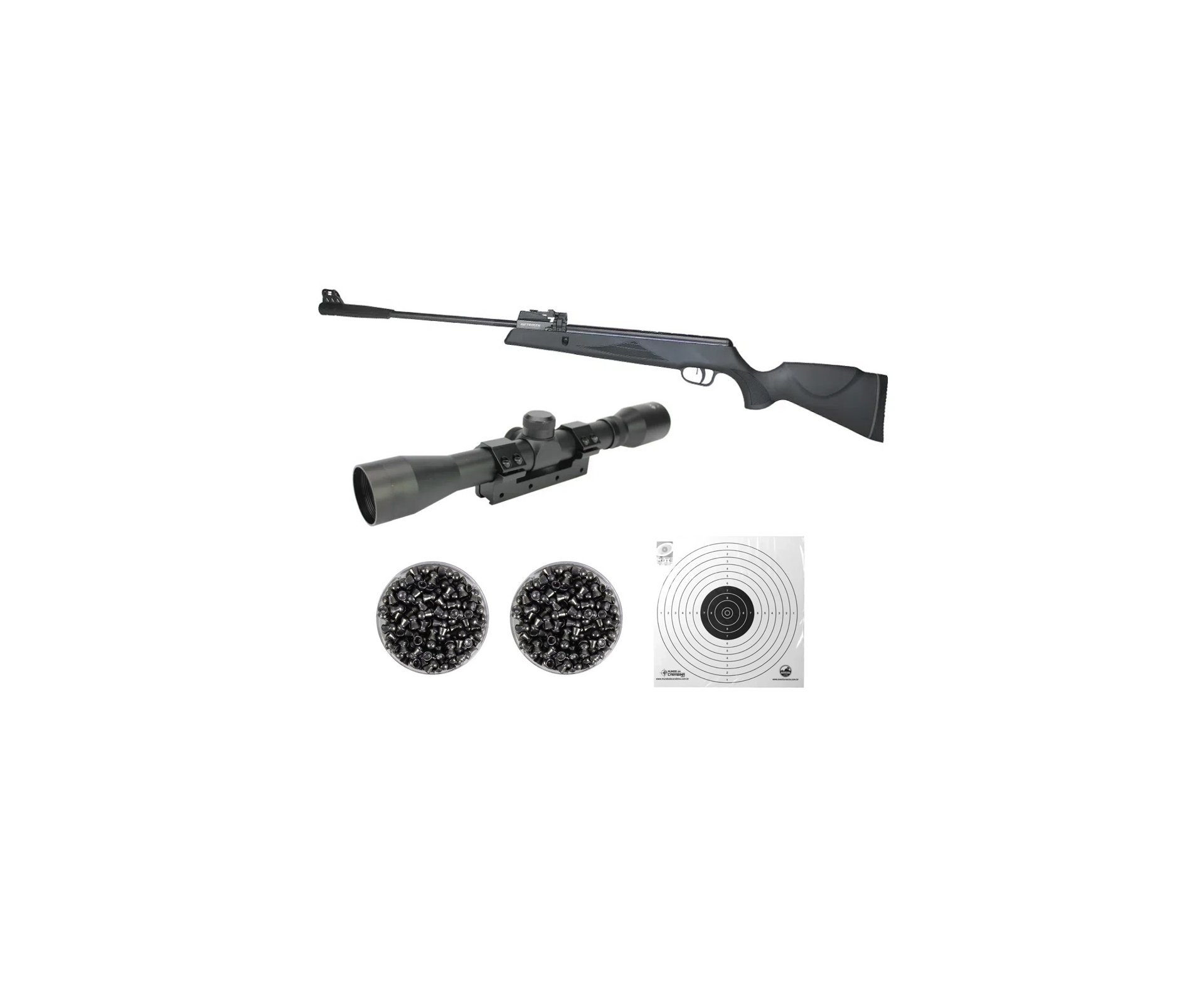 Carabina de Pressão Black Hawk MAG 10X GR1000X 5.5mm - Artemis + Luneta 4x32 + Chumbinho + Alvos
