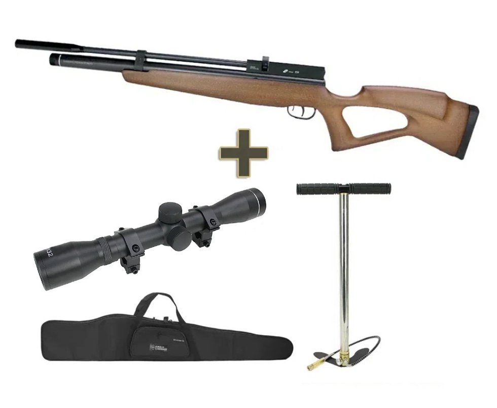 Carabina de Pressão PCP B58 5,5mm CBC BAM + Bomba + Luneta 4x32 + Capa
