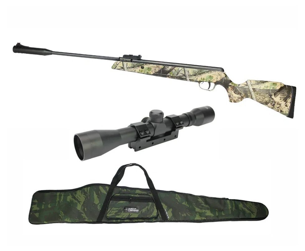 Carabina De Pressão Black Hawk Jungle Edition Gas Ram 70kg 5.5mm Artemis + Luneta 4x32 + Capa