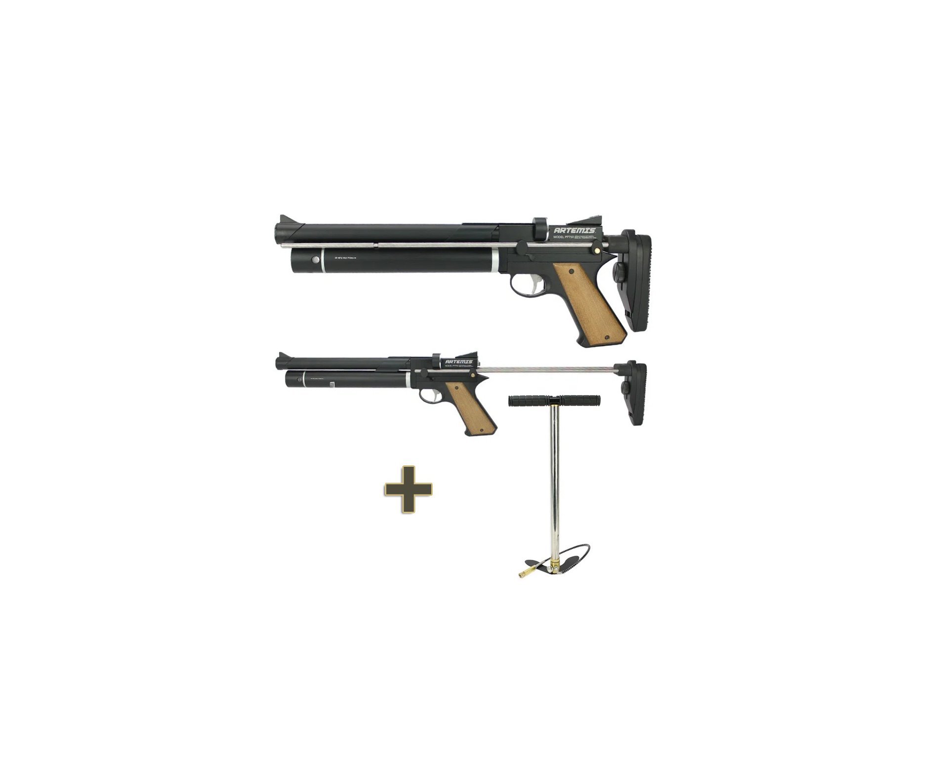 Pistola de Pressão PCP Artemis PP750 Stocker 4.5 9 Tiros FXR + Bomba
