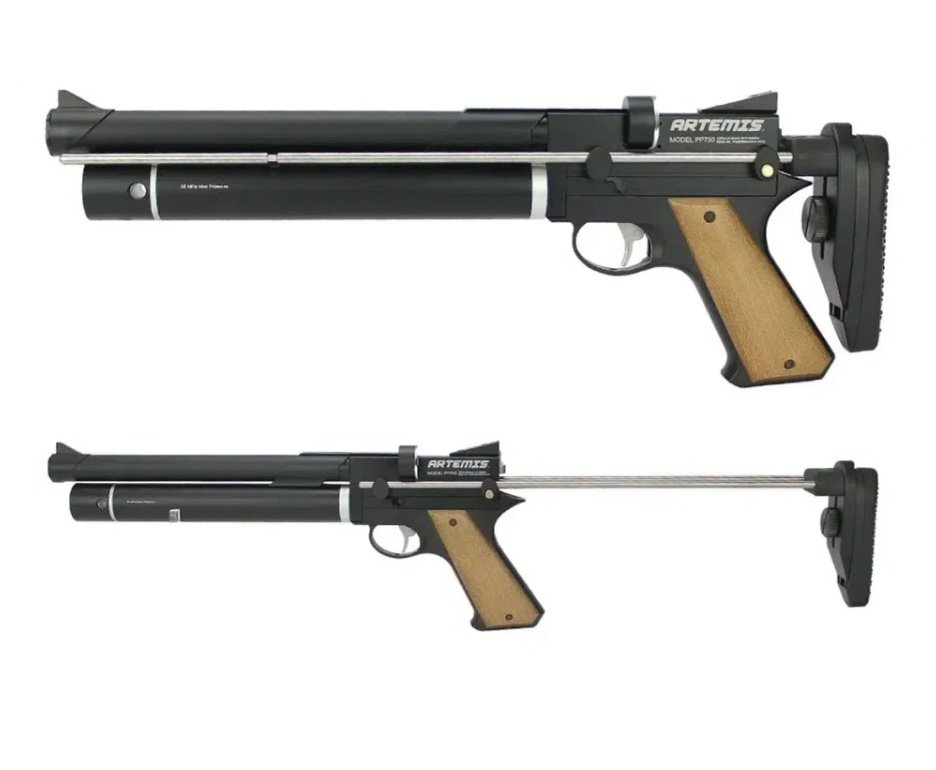 Pistola de Pressão PCP Artemis PP750 Stocker 4.5 9 Tiros FXR + Bomba