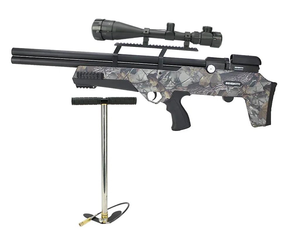 Carabina de Pressão PCP Nova Vista Bullpup Behemoth PS-R2-S 5.5mm CAMU com reguladora + Bomba + Luneta 6-24x50