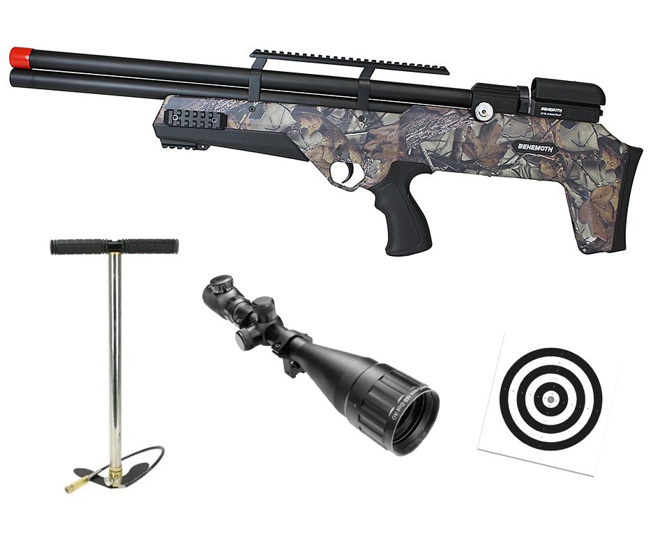 Carabina de Pressão PCP Nova Vista Bullpup Behemoth PS-R2-S 5.5mm CAMU com reguladora + Bomba + Luneta 6-24x50