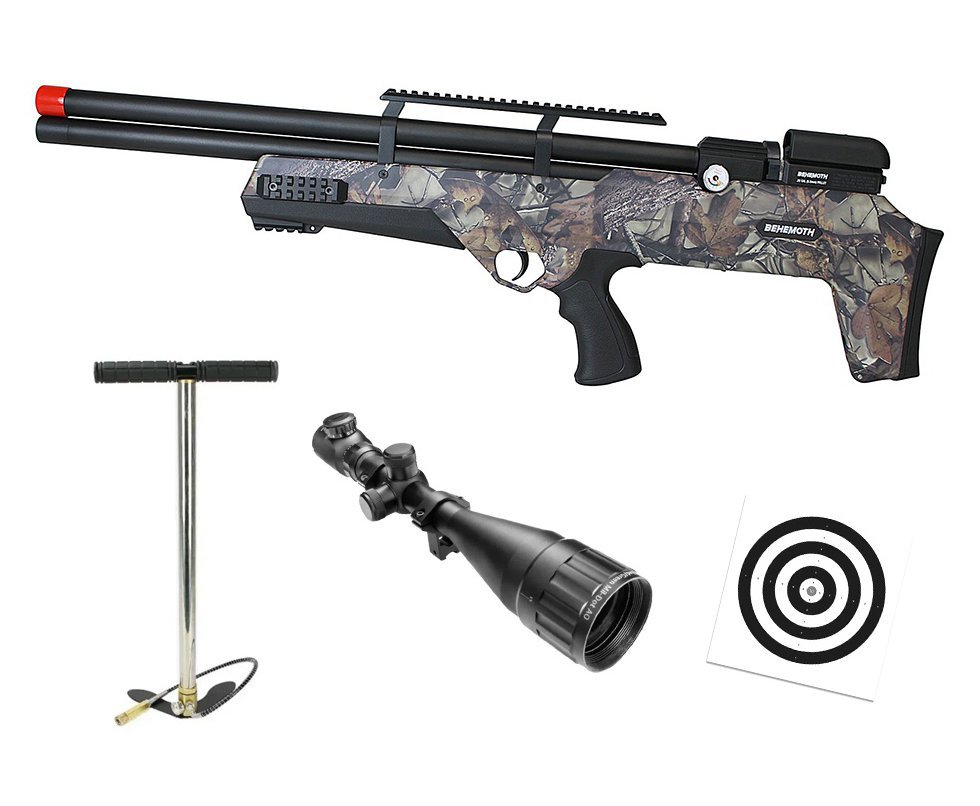 Carabina de Pressão PCP Nova Vista Bullpup Behemoth PS-R2-S 5.5mm CAMU com reguladora + Bomba + Luneta 6-24x50