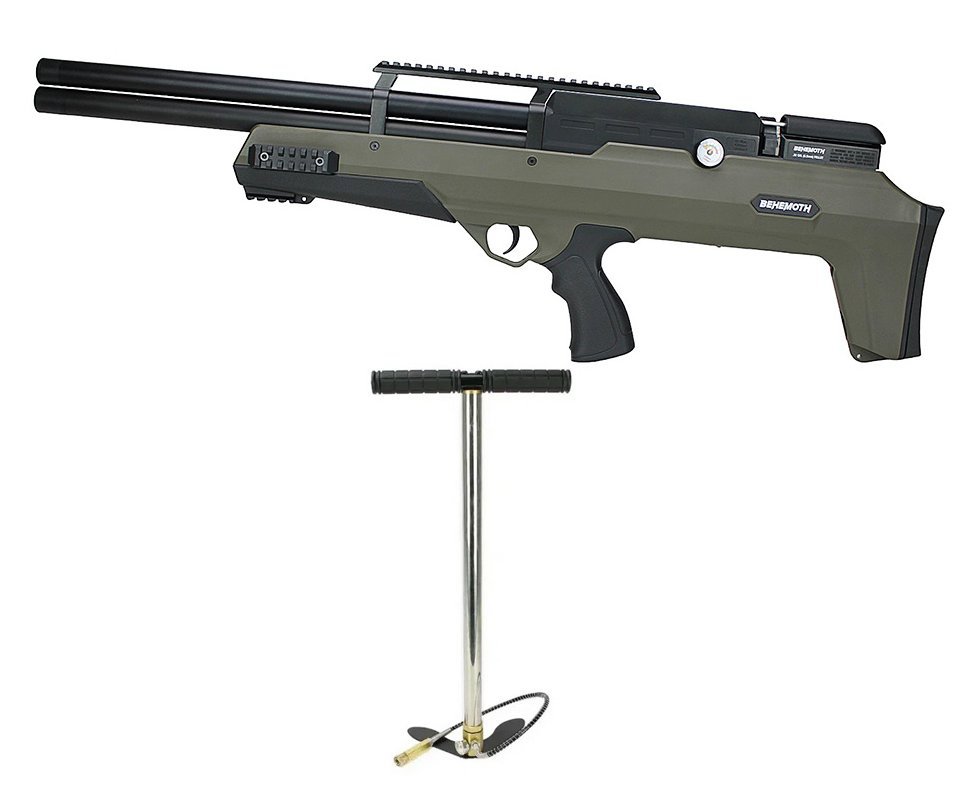 Carabina de Pressão PCP Nova Vista Bullpup Behemoth PS-R2-SF 5.5mm Green com reguladora + Bomba PCP