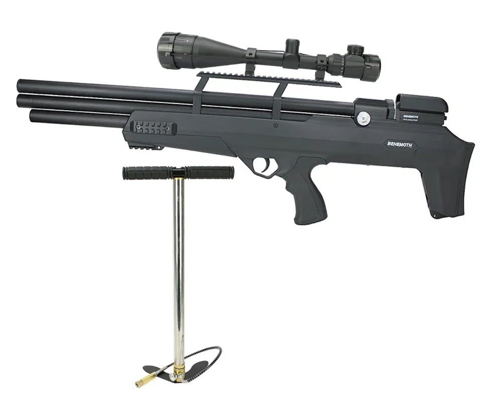 Carabina de Pressão PCP Nova Vista Bullpup Behemoth PS-R3-S 5.5mm Black com reguladora + Luneta 6-24x50 + Bomba PCP