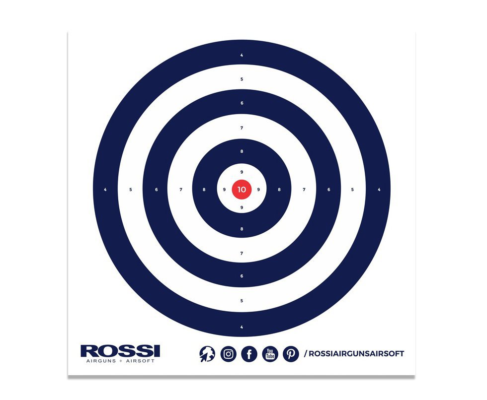 Alvo papel Airguns Airsoft 140x140mm 10und - Rossi