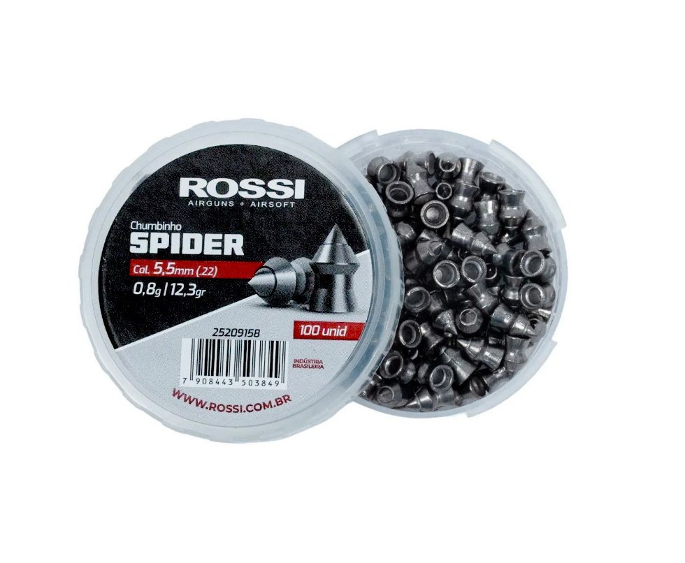 Chumbinho Rossi Spider 5,5mm carabinas e pistolas (100un)