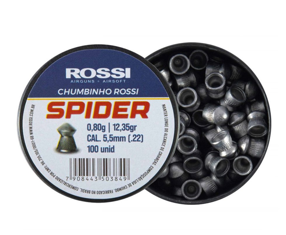 Chumbinho Rossi Spider 5,5mm carabinas e pistolas (100un)