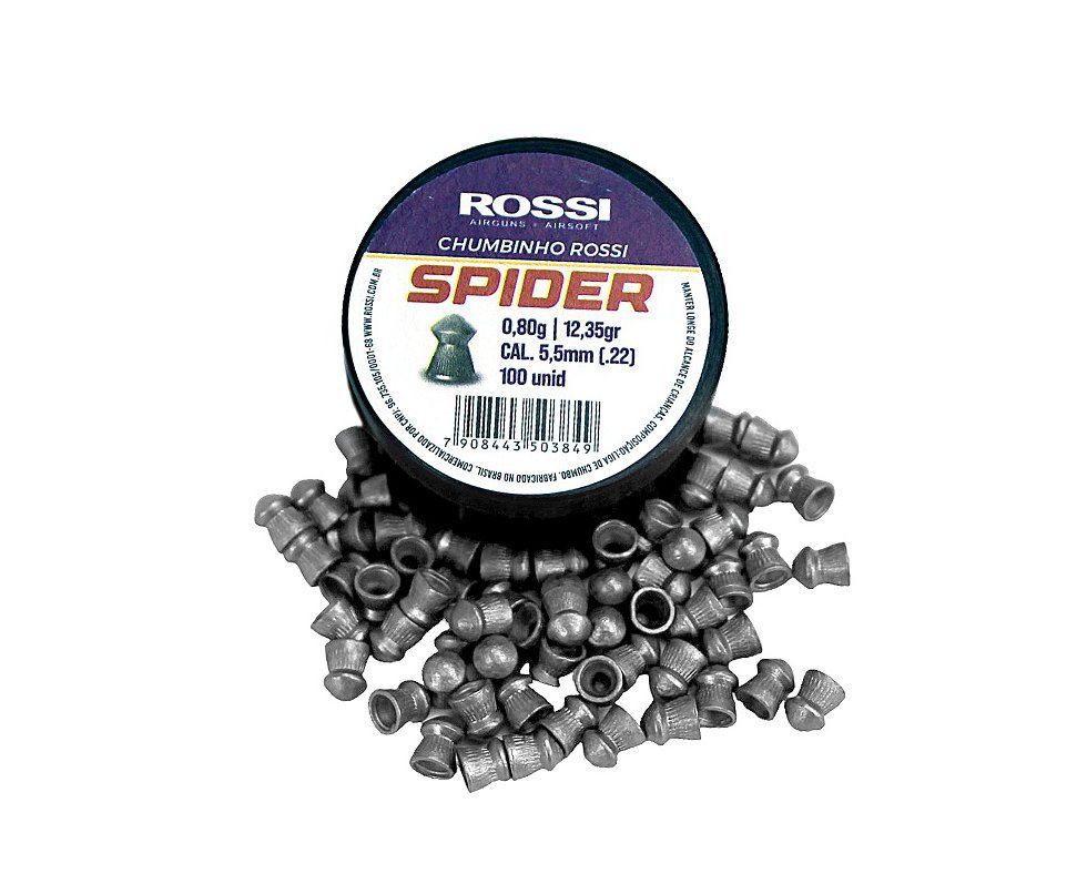 Chumbinho Rossi Spider 5,5mm carabinas e pistolas (100un)