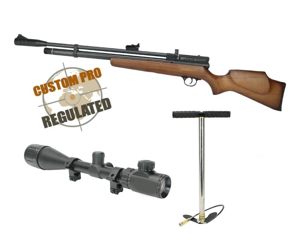 Carabina de Pressão Beeman PCP 1338 Custom Pro Regulated 5,5mm 10 Tiros Rossi+Luneta 6-24x50+Bomba