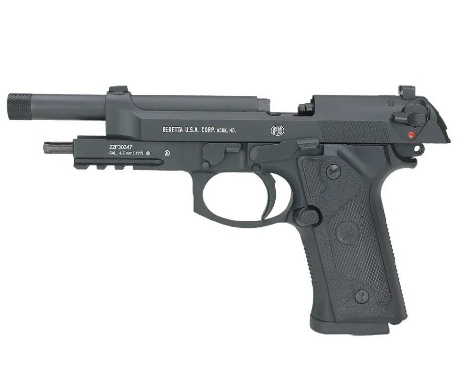 Pistola de Pressão CO2 Beretta M9A3 FM Blowback 4.5 BBs - Umarex + Co2 + bbs de Aço + Alvos