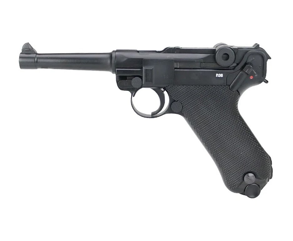 Pistola de Pressão CO2 Luger P08 WWII Blowback 4.5mm Legends/Umarex + Co2 + BBs de aço
