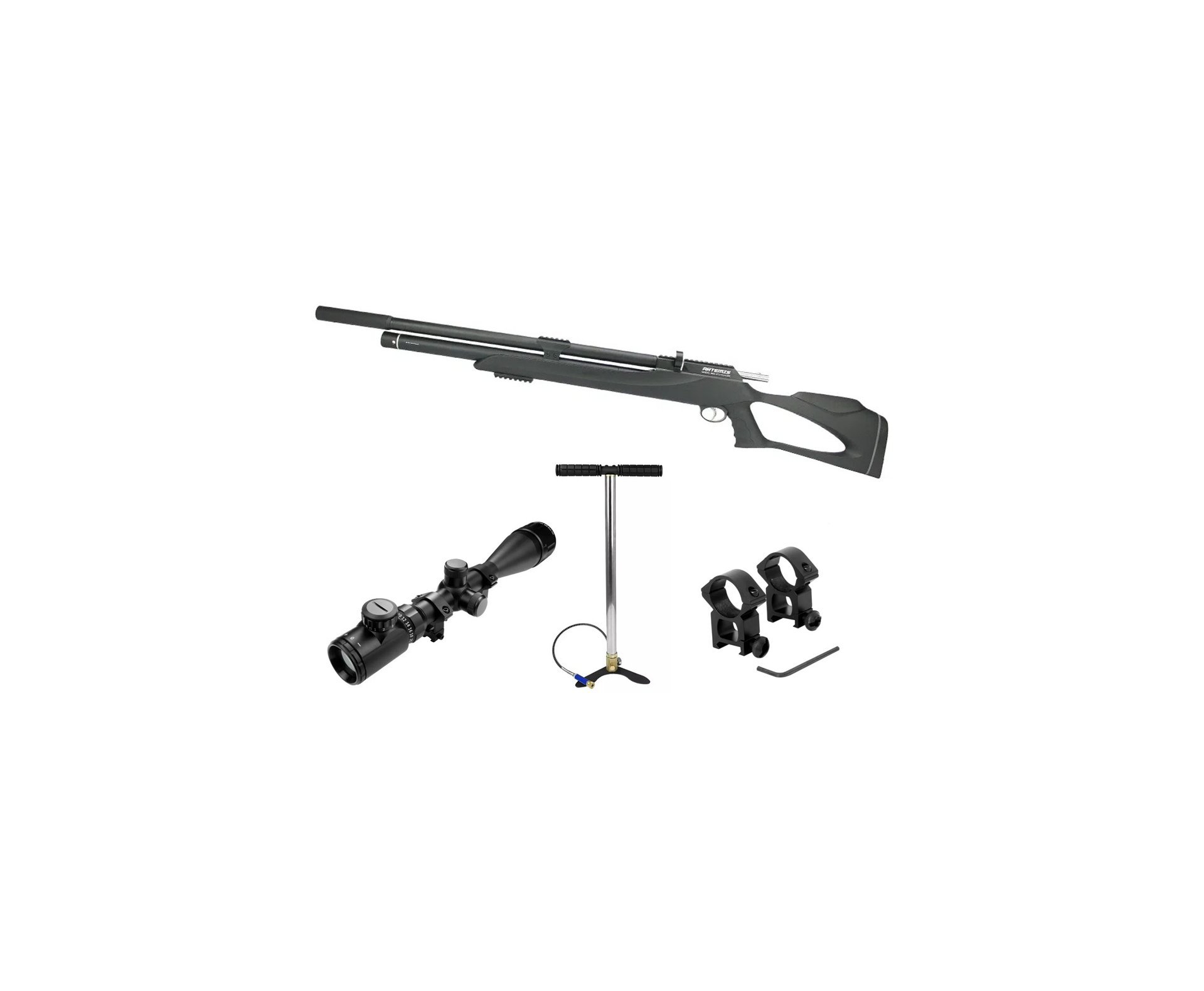 Carabina De Pressão PCP M25 Thunder Black 7.62mm .30 Artemis FXR + Luneta 6-24x50 + Bomba + Mount 22mm