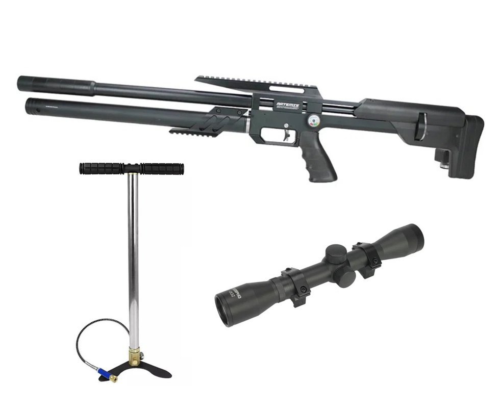 Carabina PCP Artemis M60 Bull Pup 6.35 Slayer Black 18 Tiros - FXR Artemis + Luneta 4x32 + Bomba PCP