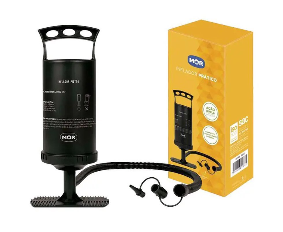 Inflador Prático MOR P/ Bóias, Piscinas, Coletes Ação Dupla