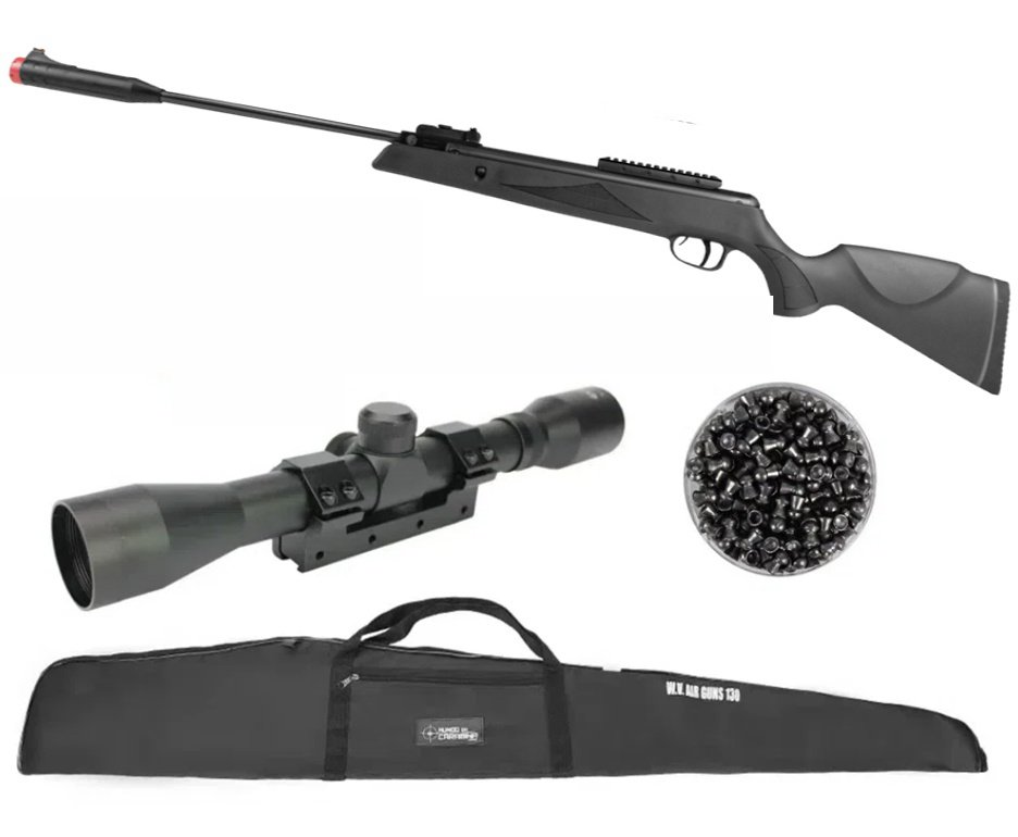 Carabina de Pressão Rossi Viper 6,35mm Gás Ram 80kg Big Bore - Rossi + Luneta 4x32 Mount Único + Capa + Chumbinho