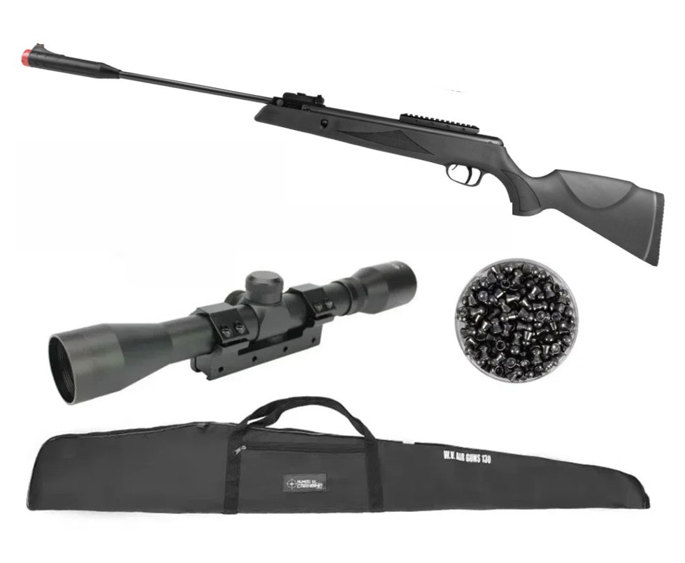 Carabina de Pressão Rossi Viper 6,35mm Gás Ram 80kg Big Bore - Rossi + Luneta 4x32 Mount Único + Capa + Chumbinho