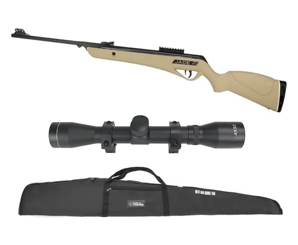 Carabina De Pressão Cbc Jade Pro Oxidada Cor Desert Cal 5.5mm + Luneta 4x32 + Capa