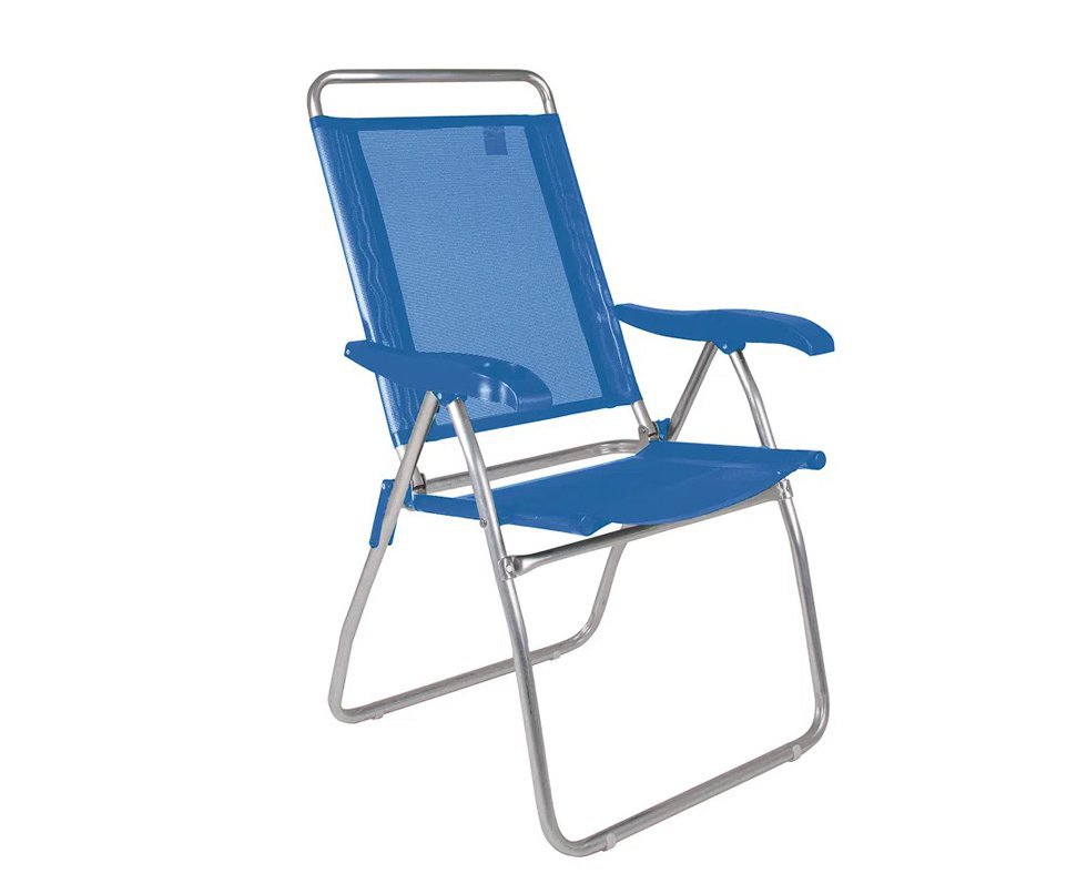 Cadeira Alumínio Boreal Reclinável 4 posições Azul - MOR