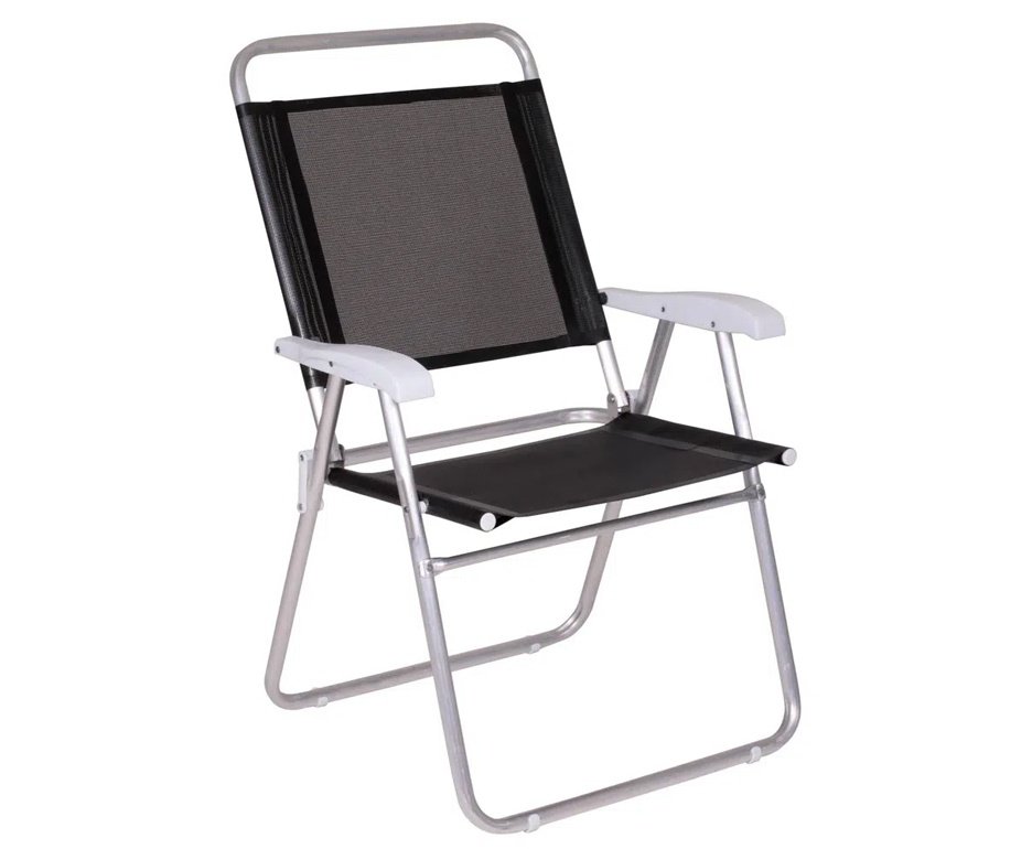 Cadeira Master Plus Fashion Mor Alumínio Preta
