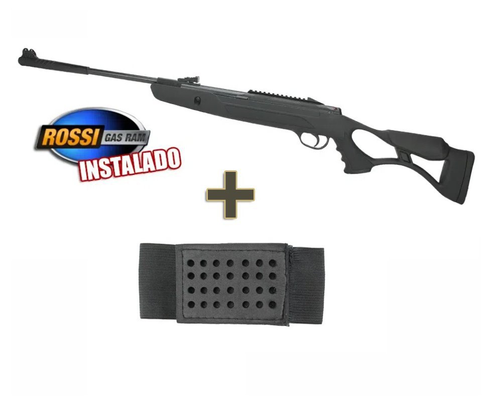 Carabina de Pressão Hatsan Strike Airtact PD 6,35mm com Gás Ram 60kg Rossi + Porta chumbinho