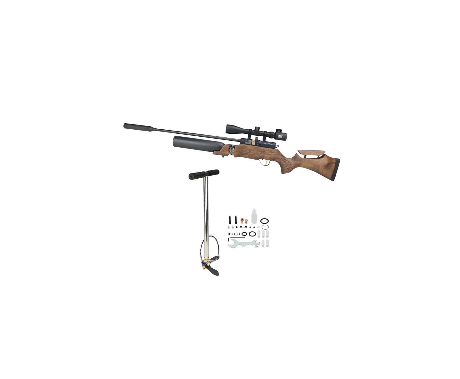 Carabina de Pressão Cometa PCP Big Bore LYNX SPR Cal. 7.62mm .30 - Cometa + Bomba Pneumática PCP