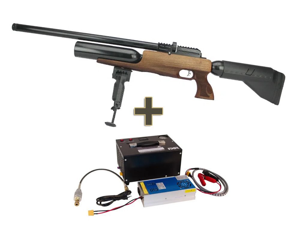 Carabina de Pressão PCP Kral Puncher Bigmax W 5.5mm - FXR + Compressor Portátil