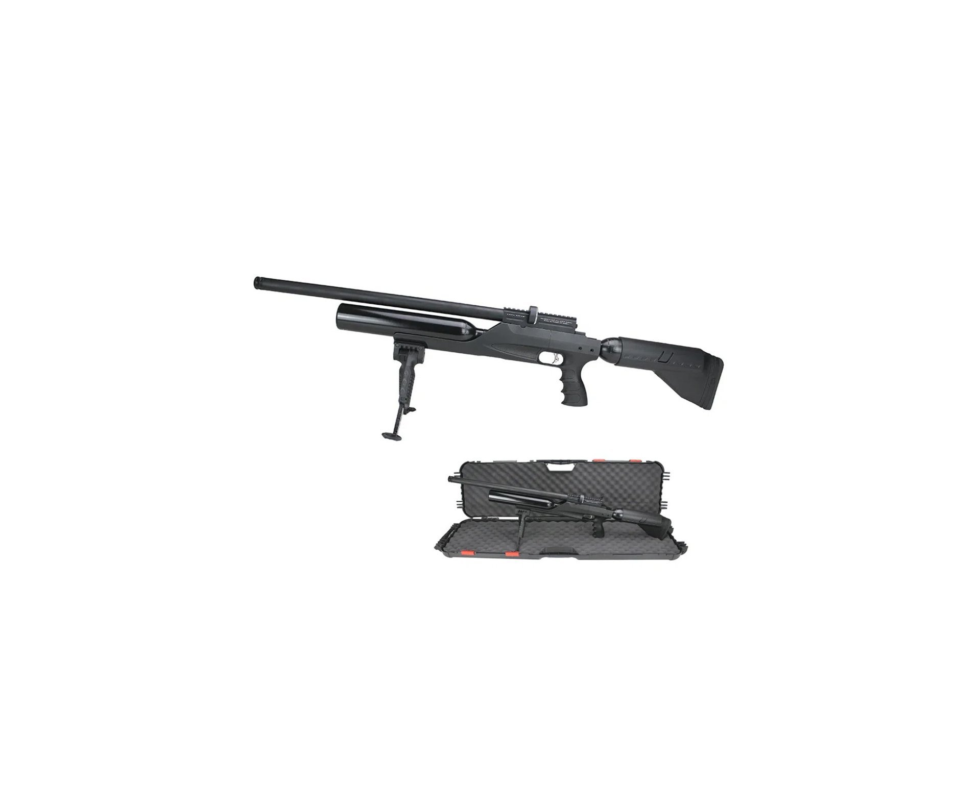Carabina de Pressão PCP Kral Puncher BIGMAX X Black 7.62mm - Kral Arms + Compressor Portátil