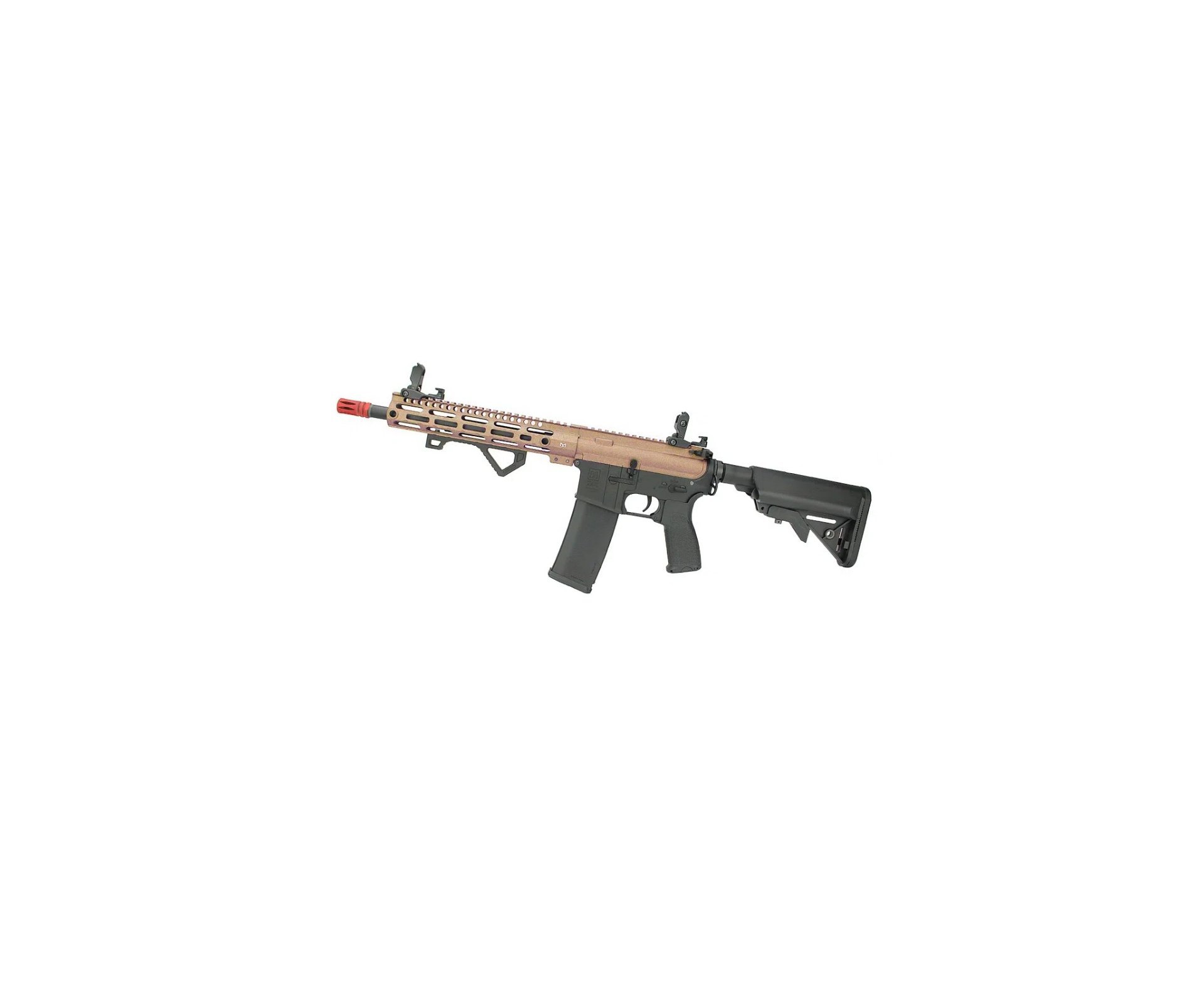 Rifle de Airsoft AEG Full Metal M4 Carbine Long M-Lok SA-E20 Half Bronze Edge E-Series - Specna Arms + Bateria 7.4v + Carregador + BBs + Óleo de silicone