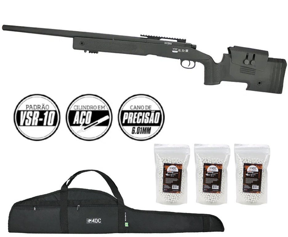 Rifle de Airsoft Sniper M40 SA-S02 Core S-Series Black Spring 6mm - Specna Arms + BBs + Capa
