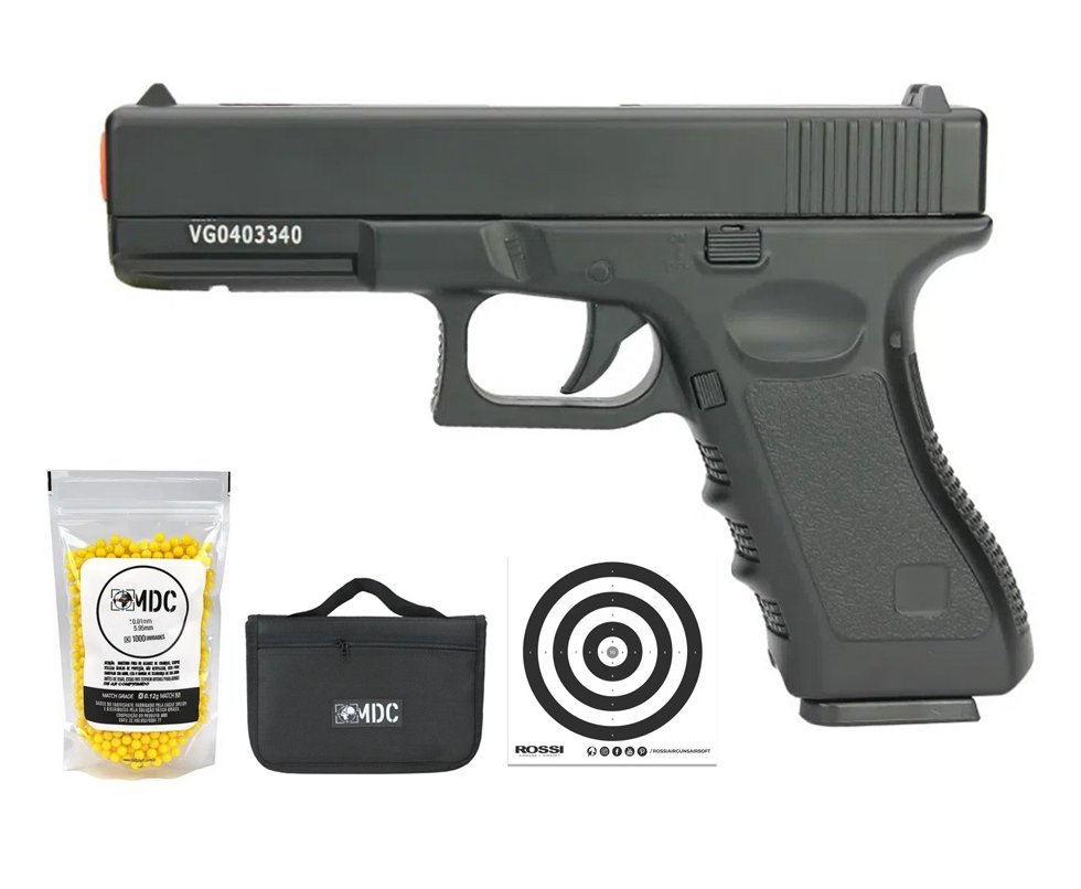 Pistola De Airsoft Full Metal Vg Gk-v20 Spring 6mm + Capa + BBs + Alvos