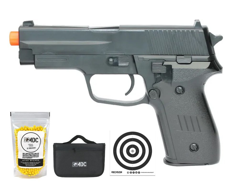 Pistola De Airsoft Vg P226 Spring 6mm Rossi Vigor + Case + BBs + Alvo