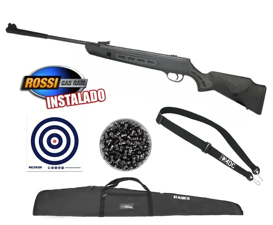 Carabina De Pressão Hatsan Striker 1000s 5,5mm Gas Ram 60kg - Rossi + Capa + Alvos + Chumbinho + Bandoleira