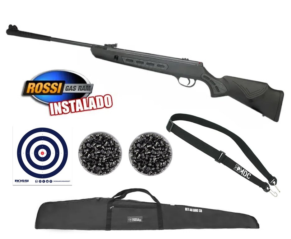 Carabina De Pressão Hatsan Striker 1000s 5,5mm Gas Ram 60kg - Rossi + Capa + Alvo +  2 Cx de Chumbinho + Bandoleira