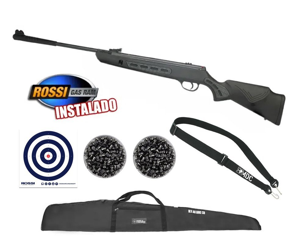 Carabina De Pressão Hatsan Striker 1000s 5,5mm Gas Ram 60kg - Rossi + Capa + Alvo +  2 Cx de Chumbinho + Bandoleira