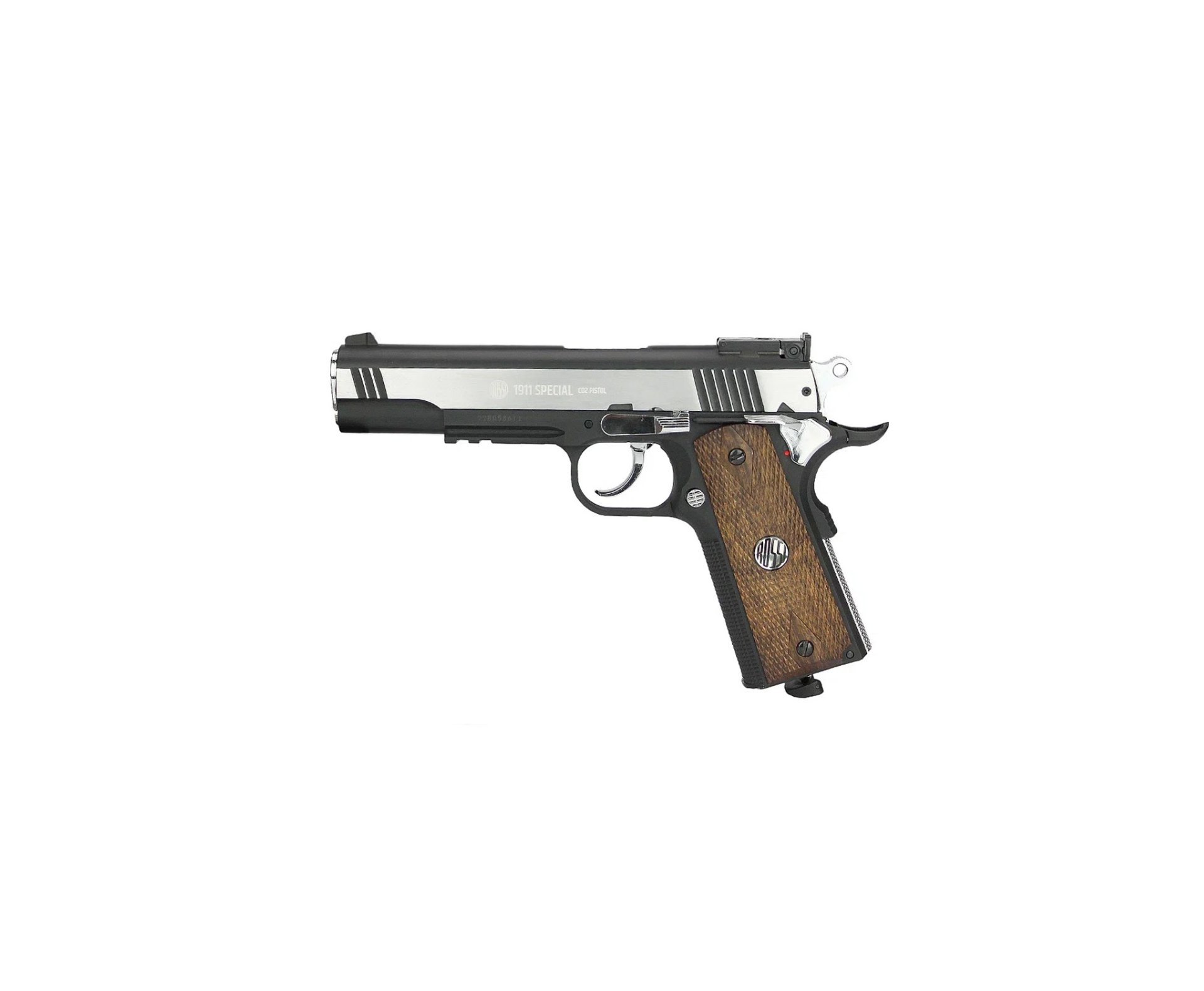 Pistola de Pressão CO2 Colt 1911 Special 4,5mm Rossi Wing Gun + Co2 +Esfera de aço + Alvo