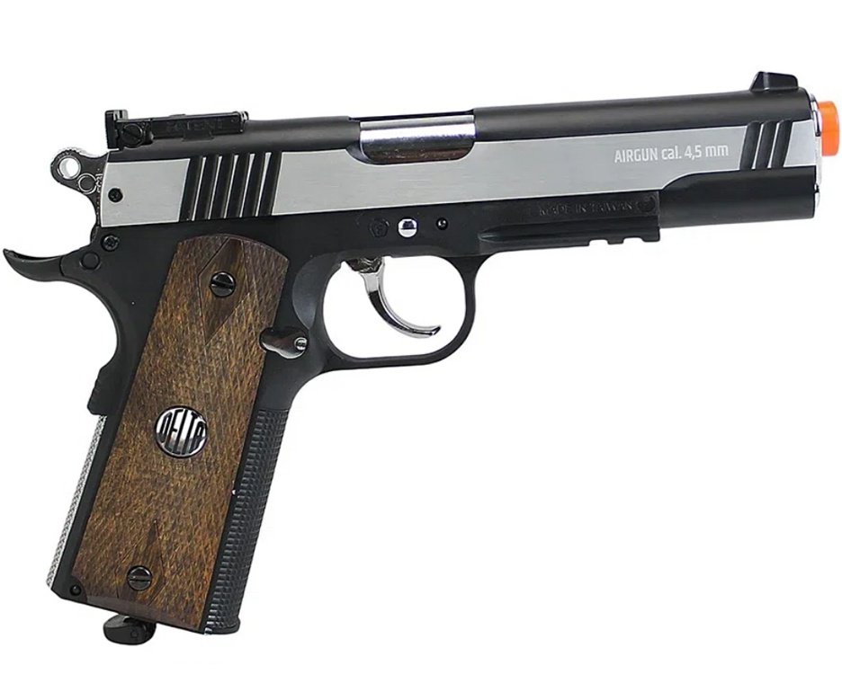 Pistola de Pressão CO2 Colt 1911 Special 4,5mm Rossi Wing Gun + Co2 +Esfera de aço + Alvo