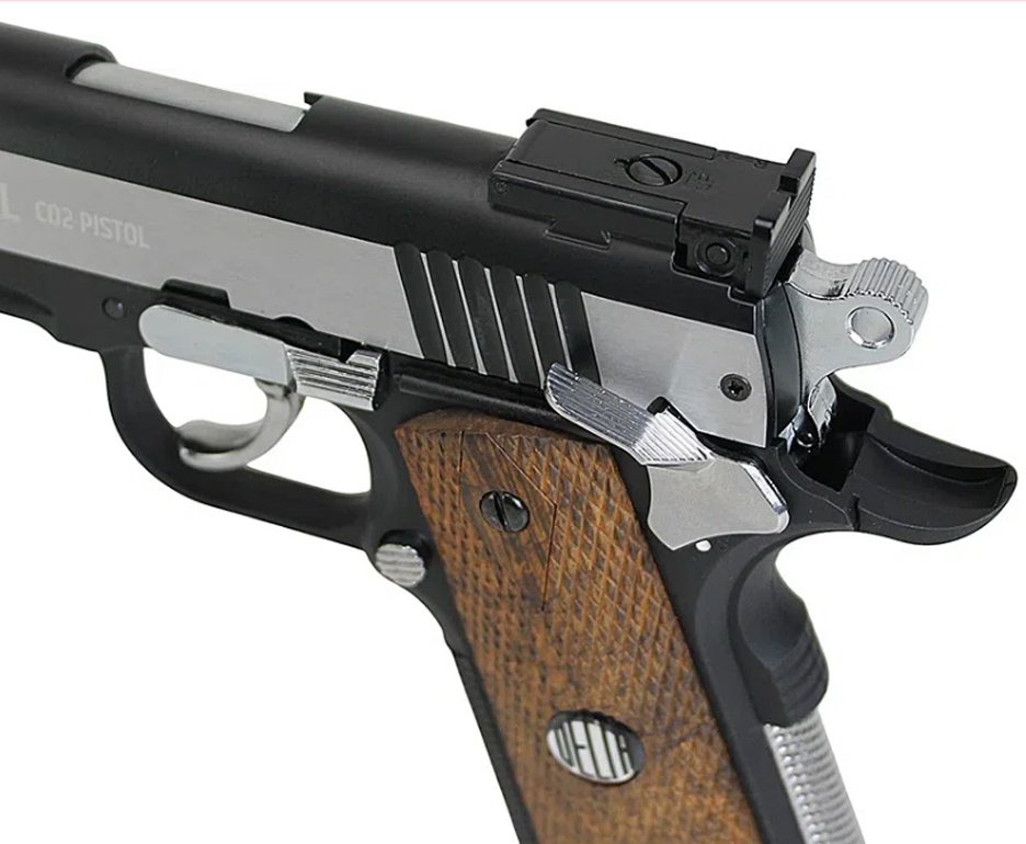 Pistola de Pressão CO2 Colt 1911 Special 4,5mm Rossi Wing Gun + Co2 +Esfera de aço + Alvo