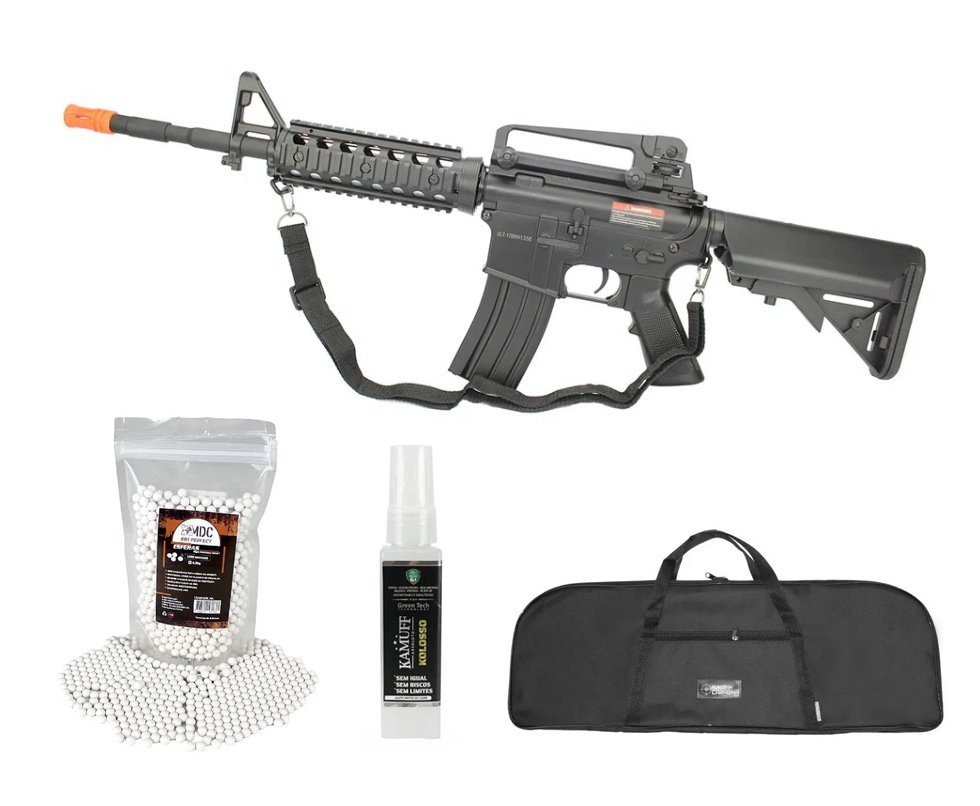 Rifle De Airsoft M4a1 Ris Cm507 Bivolt Cal 6.0mm Cyma + BBs Premium 0,20g + Capa + Kamuff
