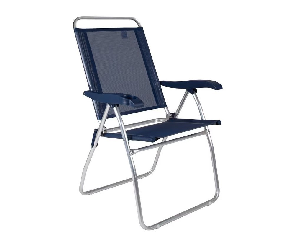Cadeira Reclinável Mor Boreal de Alumínio, Azul Marinho