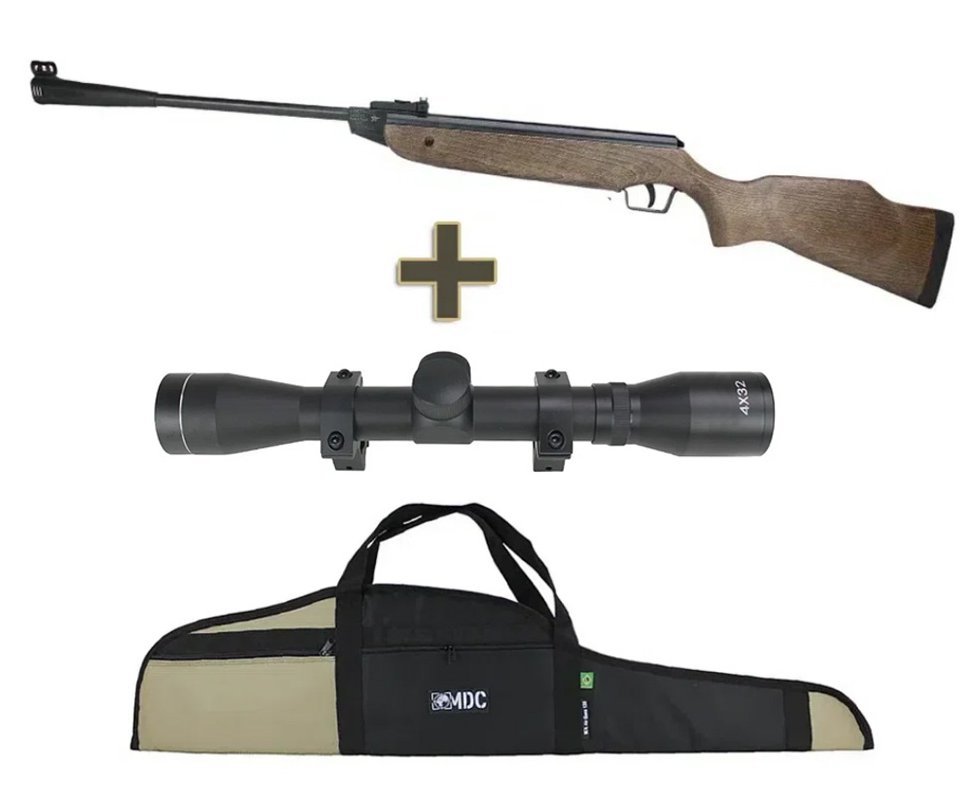 Carabina De Pressão Cometa 220 4.5mm + Capa + Luneta 4x32