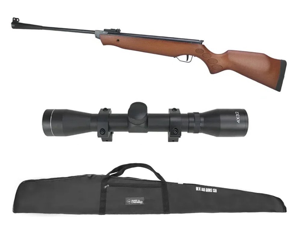 Carabina de Pressão Cometa C-300 4.5mm Madeira + Capa + Luneta 4x32