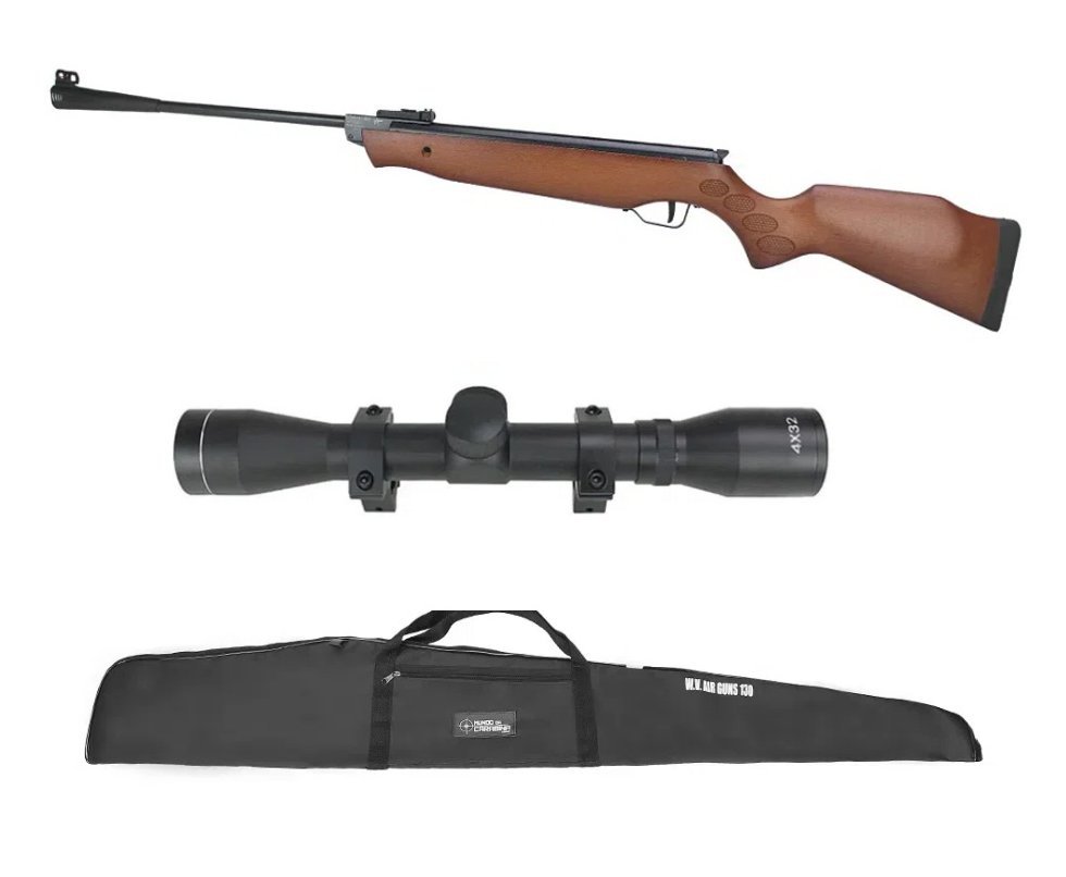 Carabina de Pressão Cometa C-300 Cal 5.5mm Madeira + Capa + Luneta 4x32