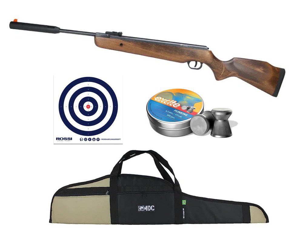 Carabina De Pressão Cometa New Fenix 400 Compact com Supressor 4.5mm + Capa + Chumbinho + Alvos