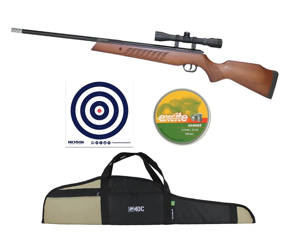 Carabina De Pressão Cometa Fusion 5,5 Mm Com Luneta + Capa + Chumbinho