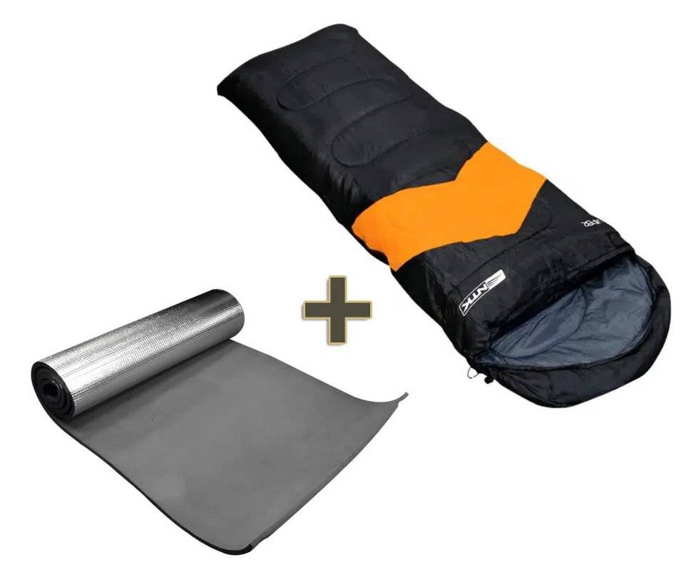 Saco De Dormir Viper Nautika 5 a 12ºc - Preto / Laranja + Isolante Térmico