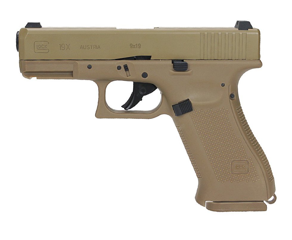 Pistola de Pressão CO2 Glock G19X Gen5 Coyote BB 4,5 Blowback - Licenciada